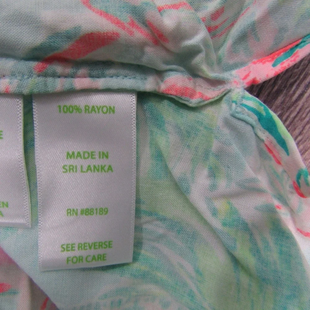 Lilly Pulitzer Sarasota Top Women XXS Seasalt Blue On Parade Sleeveless 29143